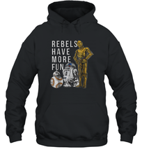 Load image into Gallery viewer, Star Wars Last Jedi Droids Rebels Have More Fun Gold Unisex Hooded Sweatshirt