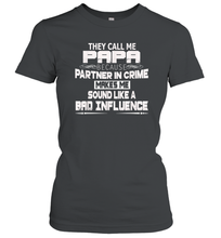 Load image into Gallery viewer, Funny Grandpa Gifts Shirts, Papa Partner In Crime Women Cotton T-Shirt