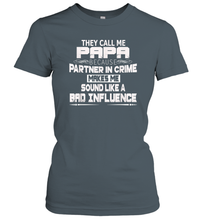 Load image into Gallery viewer, Funny Grandpa Gifts Shirts, Papa Partner In Crime Women Cotton T-Shirt