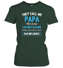 Load image into Gallery viewer, Funny Grandpa Gifts Shirts, Papa Partner In Crime Gifts Women Cotton T-Shirt