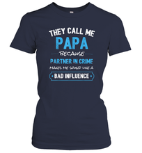 Load image into Gallery viewer, Funny Grandpa Gifts Shirts, Papa Partner In Crime Gifts Women Cotton T-Shirt