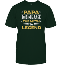 Load image into Gallery viewer, Papa the men the myth the legend gift for dad father's day Men Cotton T-Shirt
