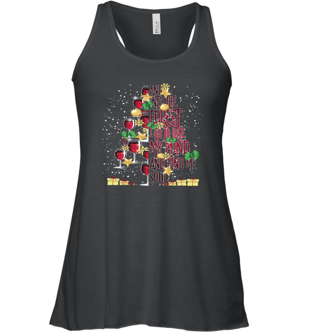 And Into The Forest I Go To Lose My I Christmas Wine Tree Women Racerback Tank