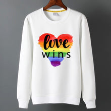 Load image into Gallery viewer, Men Pride Lgbt Love Win Hoodies Sweatshirts Unisex Harajuku Love is Love Hoodies Women Gay Love Lesbian Rainbow Clothes