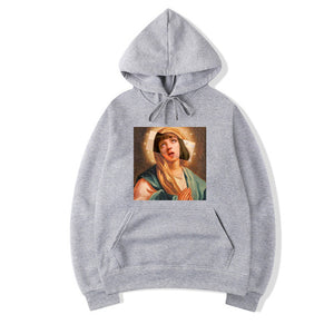 Men's Pulp Fiction Cotton Fleece Hoodies Sweatshirts 2019 Man Virgin Mary Mia Wallace Sweatshirts Hoodies Comics Hoodie