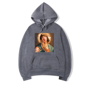 Men's Pulp Fiction Cotton Fleece Hoodies Sweatshirts 2019 Man Virgin Mary Mia Wallace Sweatshirts Hoodies Comics Hoodie