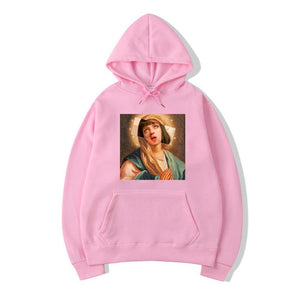 Men's Pulp Fiction Cotton Fleece Hoodies Sweatshirts 2019 Man Virgin Mary Mia Wallace Sweatshirts Hoodies Comics Hoodie