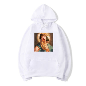 Men's Pulp Fiction Cotton Fleece Hoodies Sweatshirts 2019 Man Virgin Mary Mia Wallace Sweatshirts Hoodies Comics Hoodie