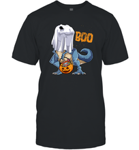 Load image into Gallery viewer, Womens Ghost Dinosaur T rex Funny Boo Halloween Gifts Men Pumpkin Men Cotton T-Shirt