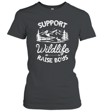 Load image into Gallery viewer, Support Wildlife Raise Boys T shirt Mom Dad Mother Parents Gift Women Cotton T-Shirt