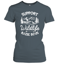 Load image into Gallery viewer, Support Wildlife Raise Boys T shirt Mom Dad Mother Parents Gift Women Cotton T-Shirt