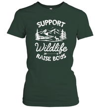 Load image into Gallery viewer, Support Wildlife Raise Boys T shirt Mom Dad Mother Parents Gift Women Cotton T-Shirt