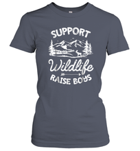 Load image into Gallery viewer, Support Wildlife Raise Boys T shirt Mom Dad Mother Parents Gift Women Cotton T-Shirt