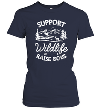 Load image into Gallery viewer, Support Wildlife Raise Boys T shirt Mom Dad Mother Parents Gift Women Cotton T-Shirt