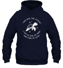 Load image into Gallery viewer, And into the ocean i go to lose my mind and find my soul Premium Unisex Hooded Sweatshirt