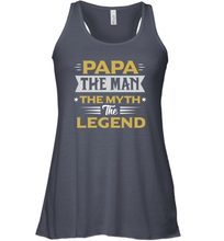 Load image into Gallery viewer, Papa the men the myth the legend gift for dad father's day Women Racerback Tank