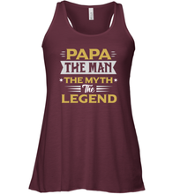 Load image into Gallery viewer, Papa the men the myth the legend gift for dad father's day Women Racerback Tank