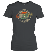 Load image into Gallery viewer, Mens Grandpa The Man The Myth The Bad Influence Premium Women Cotton T-Shirt