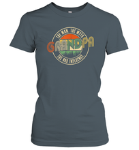 Load image into Gallery viewer, Mens Grandpa The Man The Myth The Bad Influence Premium Women Cotton T-Shirt