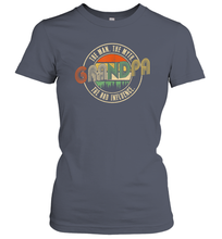 Load image into Gallery viewer, Mens Grandpa The Man The Myth The Bad Influence Premium Women Cotton T-Shirt