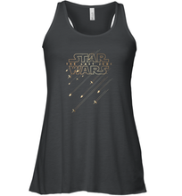 Load image into Gallery viewer, Star Wars Last Jedi Gold Platinum Rebel Fleet Logo Women Racerback Tank