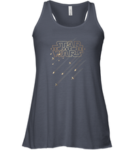 Load image into Gallery viewer, Star Wars Last Jedi Gold Platinum Rebel Fleet Logo Women Racerback Tank
