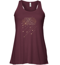 Load image into Gallery viewer, Star Wars Last Jedi Gold Platinum Rebel Fleet Logo Women Racerback Tank