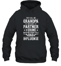 Load image into Gallery viewer, They Call Me Grandpa Partner In Crime T shirt Fathers Day Unisex Hooded Sweatshirt