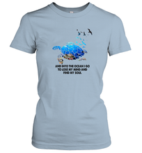 Load image into Gallery viewer, Into The Ocean I Go To Lose My Mind Turtle Lovers Gift Idea Women Cotton T-Shirt