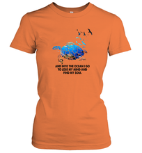 Load image into Gallery viewer, Into The Ocean I Go To Lose My Mind Turtle Lovers Gift Idea Women Cotton T-Shirt