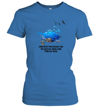 Load image into Gallery viewer, Into The Ocean I Go To Lose My Mind Turtle Lovers Gift Idea Women Cotton T-Shirt
