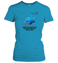 Load image into Gallery viewer, Into The Ocean I Go To Lose My Mind Turtle Lovers Gift Idea Women Cotton T-Shirt