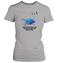 Load image into Gallery viewer, Into The Ocean I Go To Lose My Mind Turtle Lovers Gift Idea Women Cotton T-Shirt