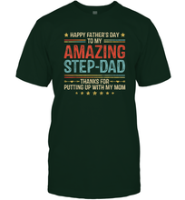 Load image into Gallery viewer, Happy Father's Day To My Amazing Step Dad Men Cotton T-Shirt