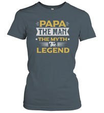 Load image into Gallery viewer, Papa the men the myth the legend gift for dad father's day Women Cotton T-Shirt