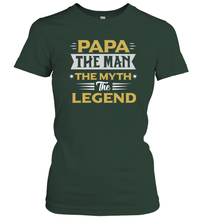 Load image into Gallery viewer, Papa the men the myth the legend gift for dad father's day Women Cotton T-Shirt