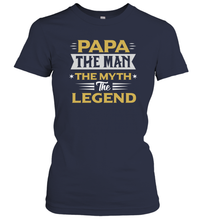 Load image into Gallery viewer, Papa the men the myth the legend gift for dad father's day Women Cotton T-Shirt