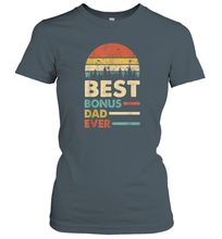 Load image into Gallery viewer, Best Bonus Dad Ever T Shirt Papa Vintage Papa Gift Daddy Women Cotton T-Shirt