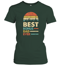 Load image into Gallery viewer, Best Bonus Dad Ever T Shirt Papa Vintage Papa Gift Daddy Women Cotton T-Shirt