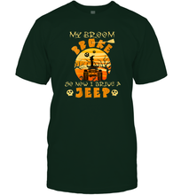 Load image into Gallery viewer, Womens My Broom Broke So Now I Drive A Jeep Funny Witch Halloween Men Cotton T-Shirt