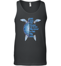 Load image into Gallery viewer, And Into The Ocean I Go To Lose My Mind Find My Soul Turtle Gift Men Cotton Tank Top