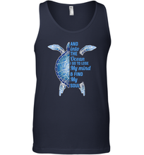 Load image into Gallery viewer, And Into The Ocean I Go To Lose My Mind Find My Soul Turtle Gift Men Cotton Tank Top