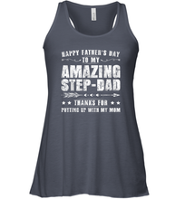 Load image into Gallery viewer, Happy Father's Day To My Amazing Step Dad T Shirt Thanks For Women Racerback Tank