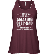 Load image into Gallery viewer, Happy Father's Day To My Amazing Step Dad T Shirt Thanks For Women Racerback Tank