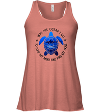 Load image into Gallery viewer, Into The Ocean I Go To Lose My Mind And Find My Soul Turtle Women Racerback Tank