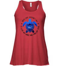 Load image into Gallery viewer, Into The Ocean I Go To Lose My Mind And Find My Soul Turtle Women Racerback Tank