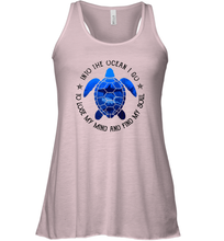 Load image into Gallery viewer, Into The Ocean I Go To Lose My Mind And Find My Soul Turtle Women Racerback Tank