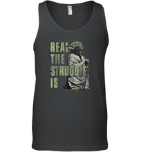 Load image into Gallery viewer, Star Wars Yoda Real The Struggle Is Graphic Men Cotton Tank Top