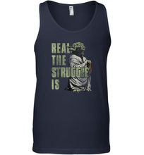 Load image into Gallery viewer, Star Wars Yoda Real The Struggle Is Graphic Men Cotton Tank Top