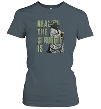 Load image into Gallery viewer, Star Wars Yoda Real The Struggle Is Graphic Women Cotton T-Shirt